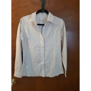 Banana Republic Tailored button-up blouse - Size Medium - Pin Striped- Preppy